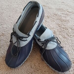 Women's Bean Boots, Rubber Mocs, Size 8, Smoky Blue and Bright Navy, L.L.Bean